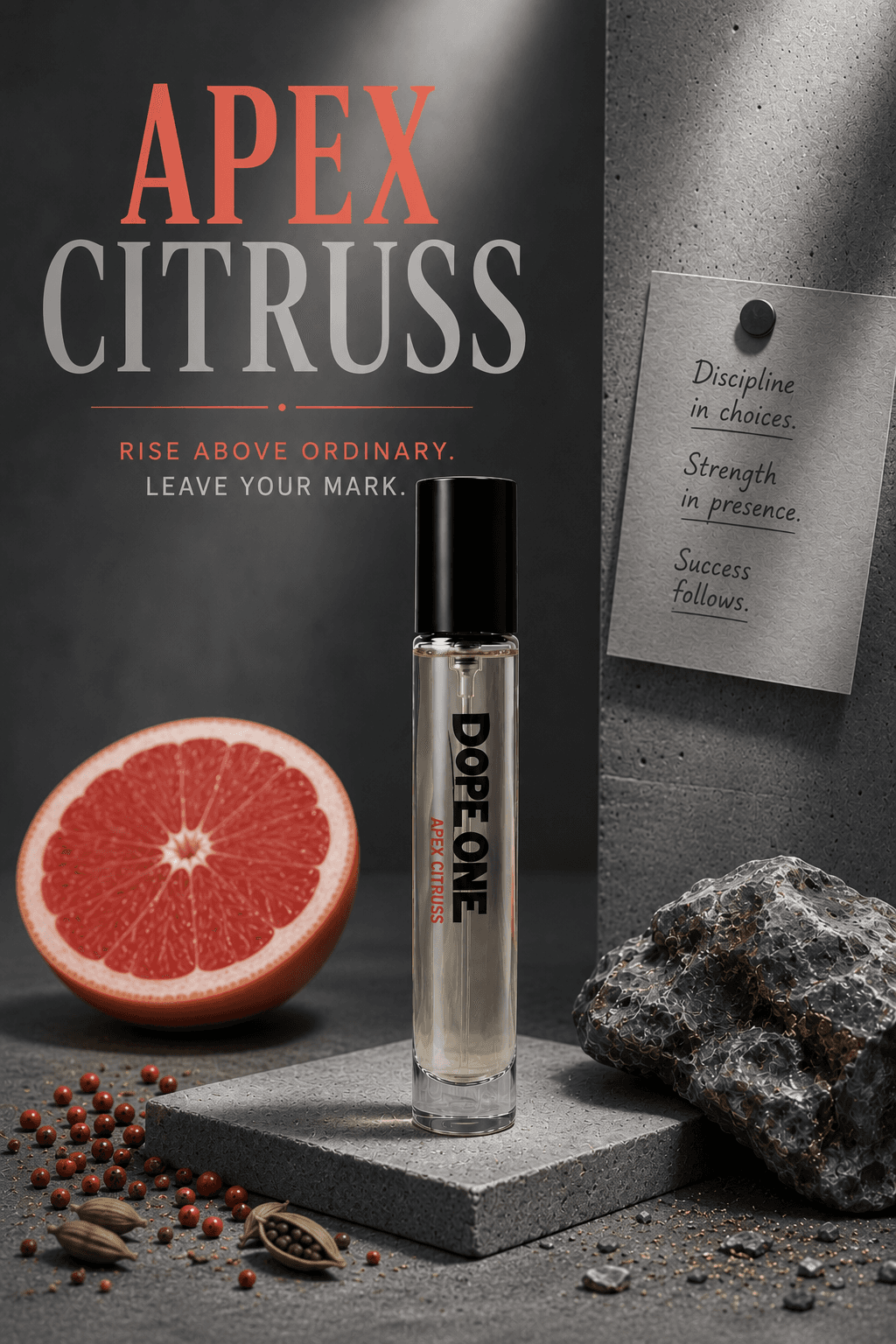 APEX CITRUSS 15ml with its raw materials