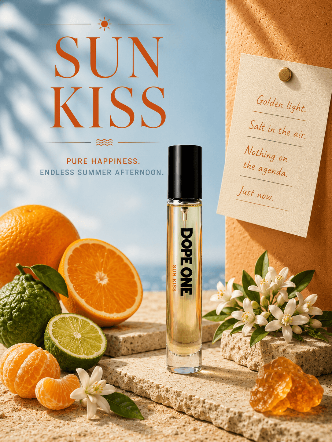 SUN KISS 15ml with its raw materials